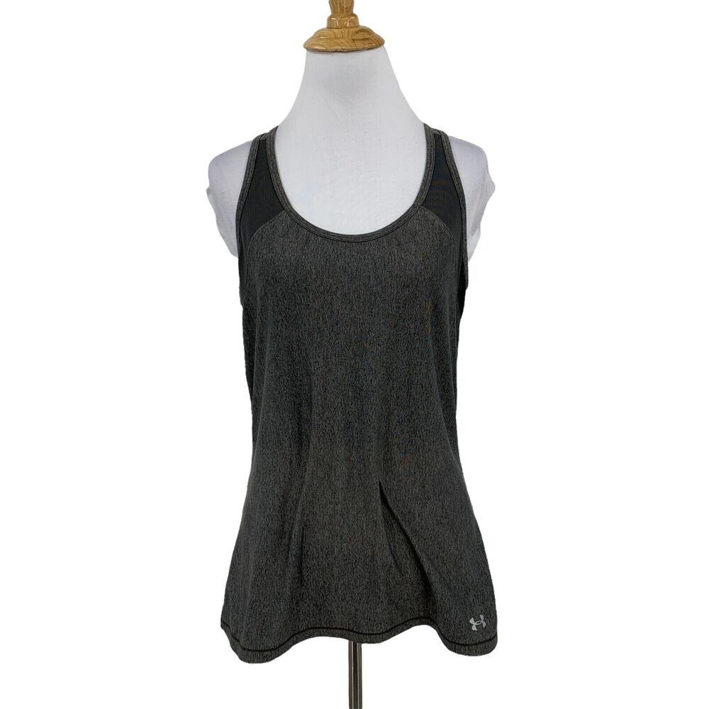 Under Armour Perforated Tank Top Womens M Medium Gray Racerback Stretch Shirt